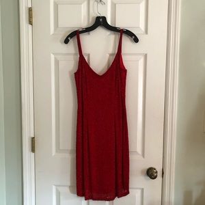 Vintage 90s beaded red cocktail dress